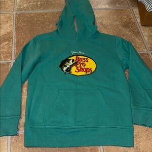 Bass Pro Shops Teal Hoodie with Logo kids medium long sleeve